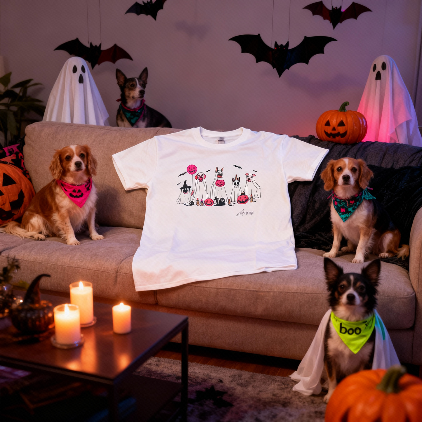 Spooky Pups Halloween Party Tee